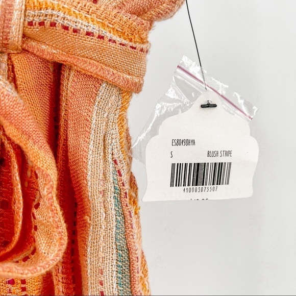 Altar’d State Blush Striped Button Front Tie Waist Skirt - Picture 4 of 11